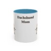 11oz Dachshund Dog Mom Mug, Light Blue, front view