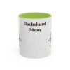 11oz Dachshund Dog Mom Mug, Light Green, front view