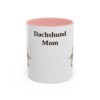 11oz Dachshund Dog Mom Mug, Pink, front view