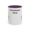 11oz Dachshund Dog Mom Mug, Purple, front view