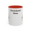 11oz Dachshund Dog Mom Mug, Red, front view