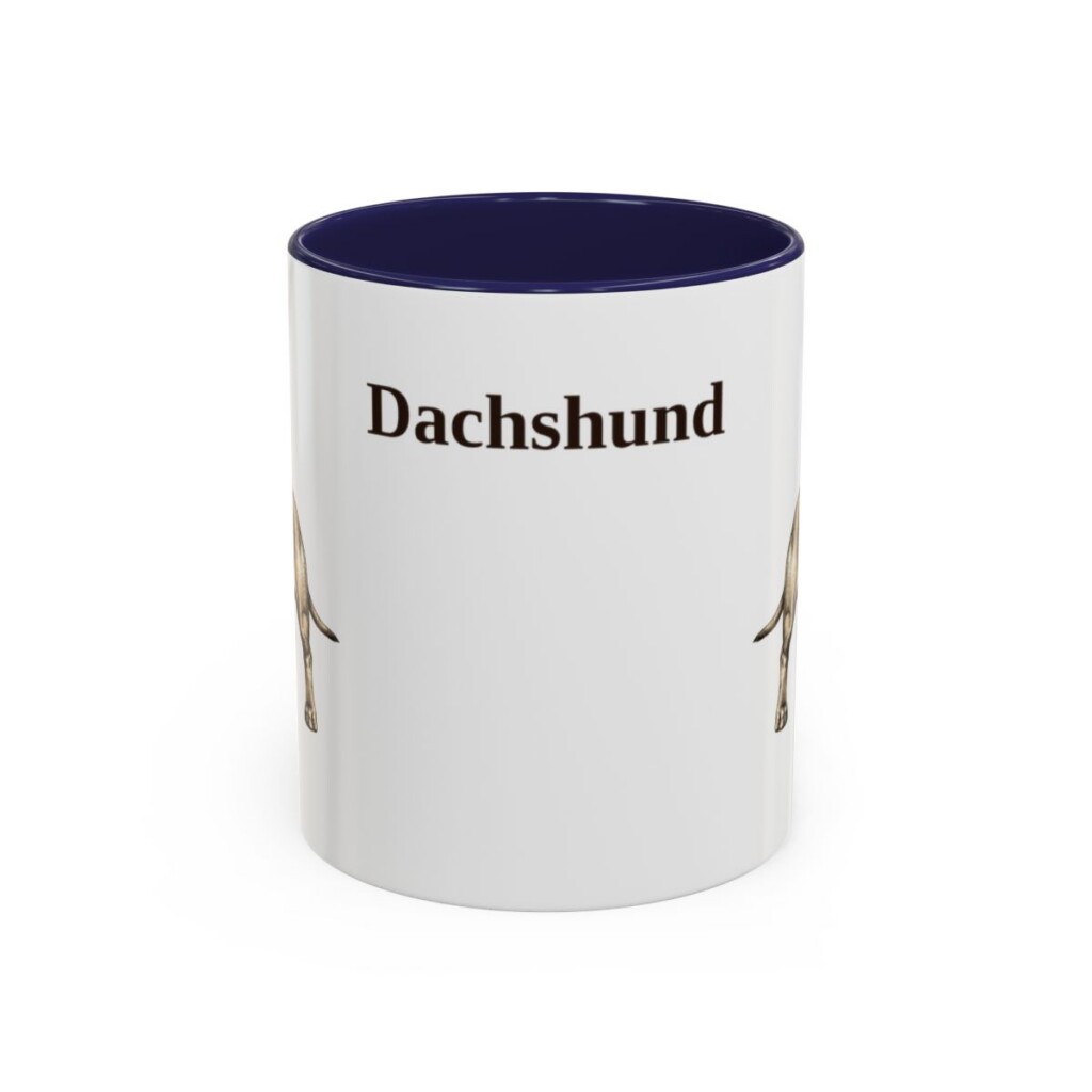 11oz Dachshund Mug, Navy, front view
