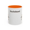 11oz Dachshund Mug, Orange, front view