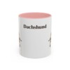 11oz Dachshund Mug, Pink, front view