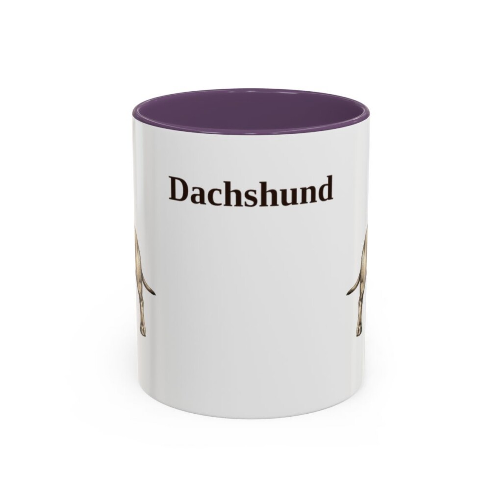 11oz Dachshund Mug, Purple, front view