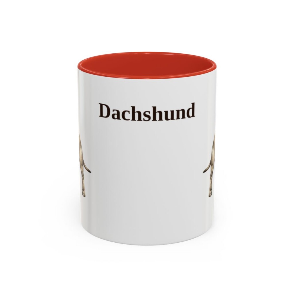 11oz Dachshund Mug, Red, front view