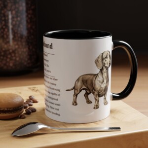 11oz Dachshund Mug, Black, lifestyle photo