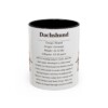 11oz Dachshund Mug, Black, front view
