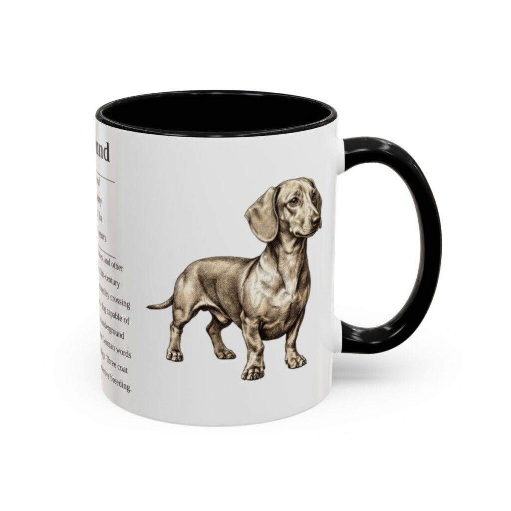 11oz Dachshund Mug, Black, right side view