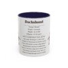 11oz Dachshund Mug, Navy, front view