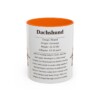 11oz Dachshund Mug, Orange, front view