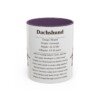 11oz Dachshund Mug, Purple, front view