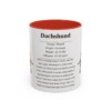 11oz Dachshund Mug, Red, front view