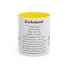 11oz Dachshund Mug, Yellow, front view