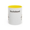 11oz Dachshund Mug, Yellow, front view