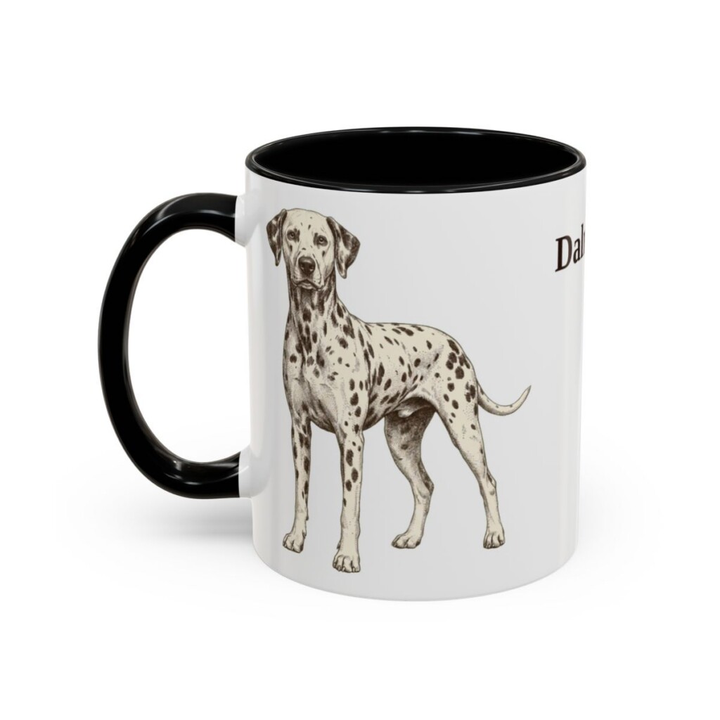11oz Dalmatian Mug, Black, left side view