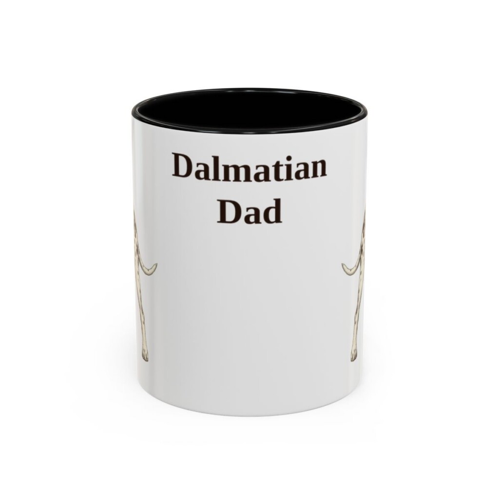 11oz Dalmatian Dog Dad Mug, Black, front view