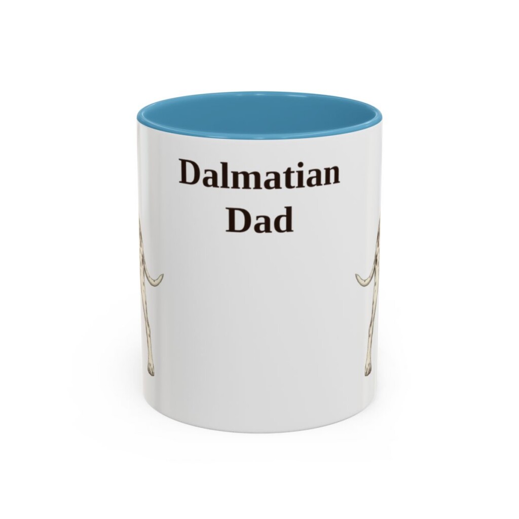 11oz Dalmatian Dog Dad Mug, Light Blue, front view