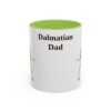 11oz Dalmatian Dog Dad Mug, Light Green, front view