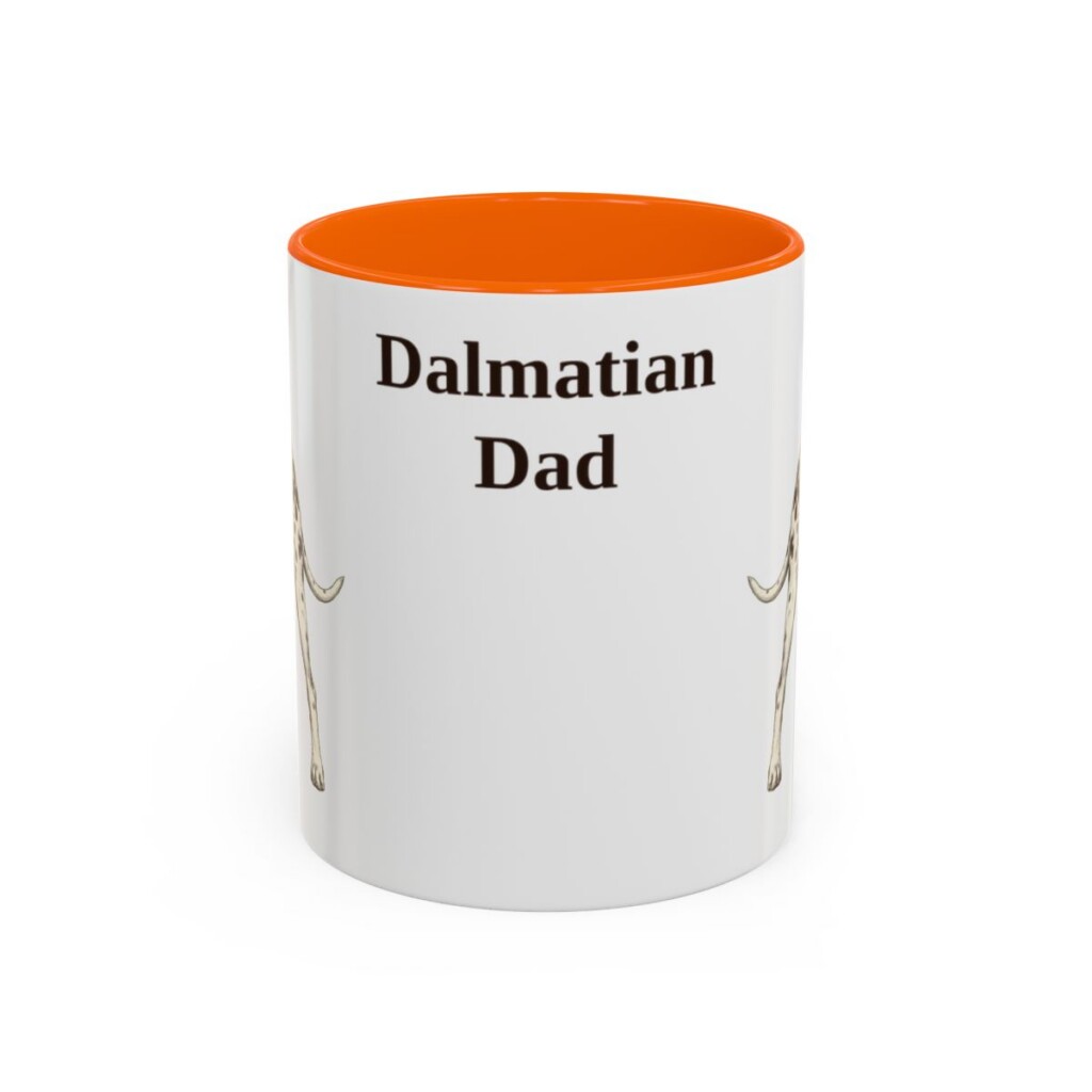 11oz Dalmatian Dog Dad Mug, Orange, front view