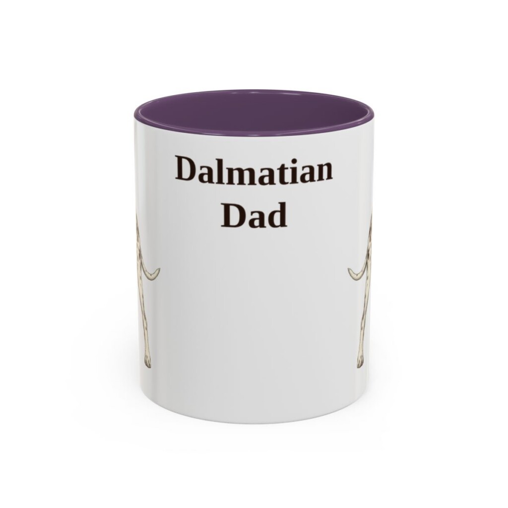 11oz Dalmatian Dog Dad Mug, Purple, front view