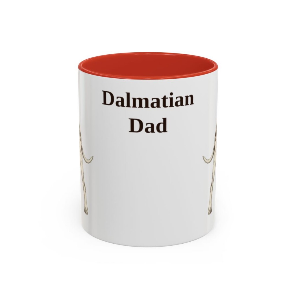 11oz Dalmatian Dog Dad Mug, Red, front view