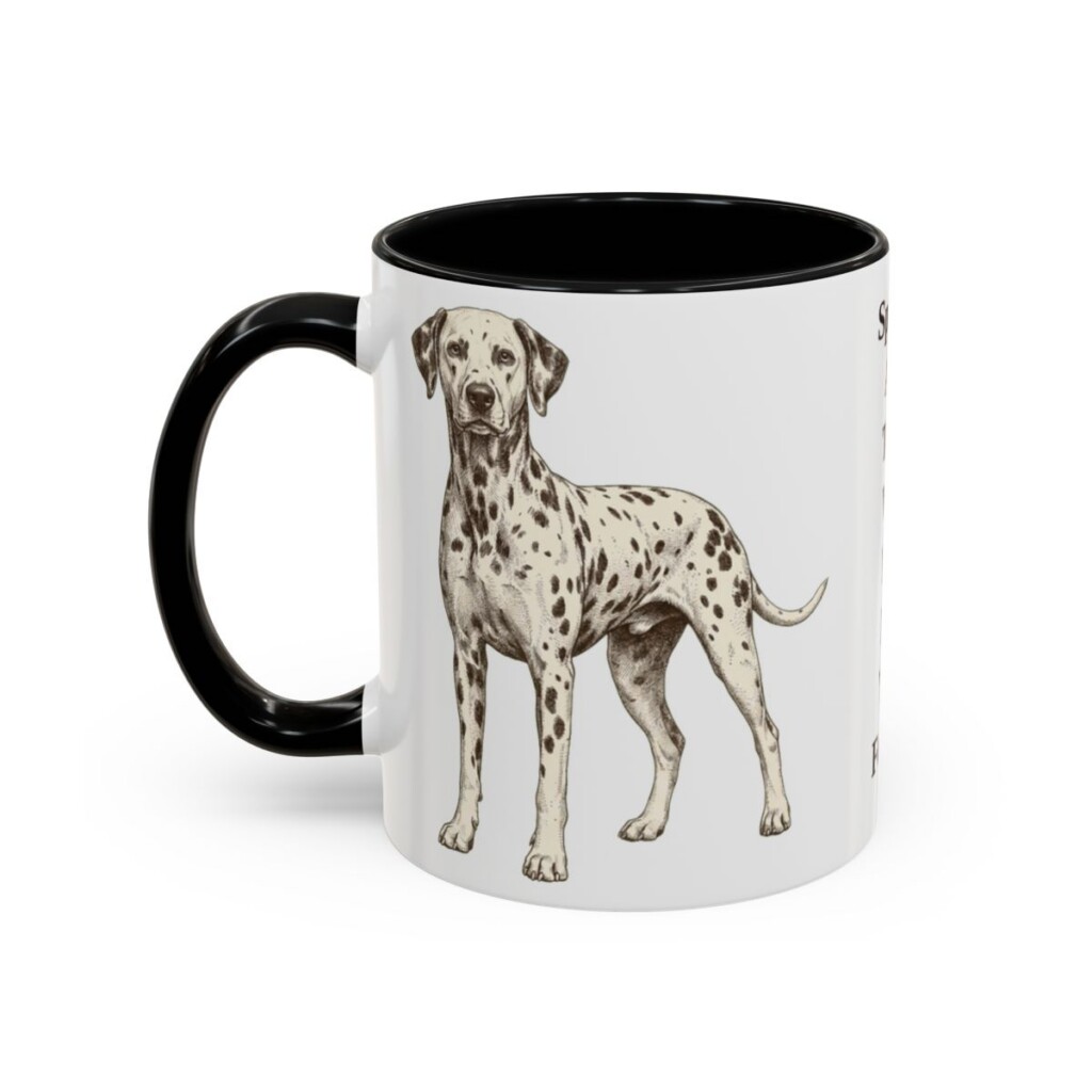 11oz Funny Dalmatian Mug, Black, left side view