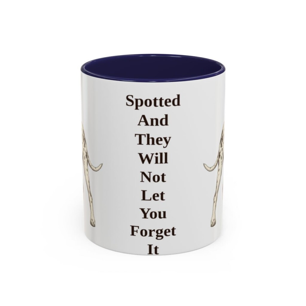11oz Funny Dalmatian Mug, Navy, front view