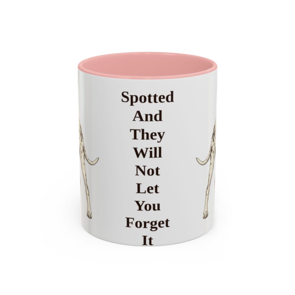 11oz Funny Dalmatian Mug, Pink, front view