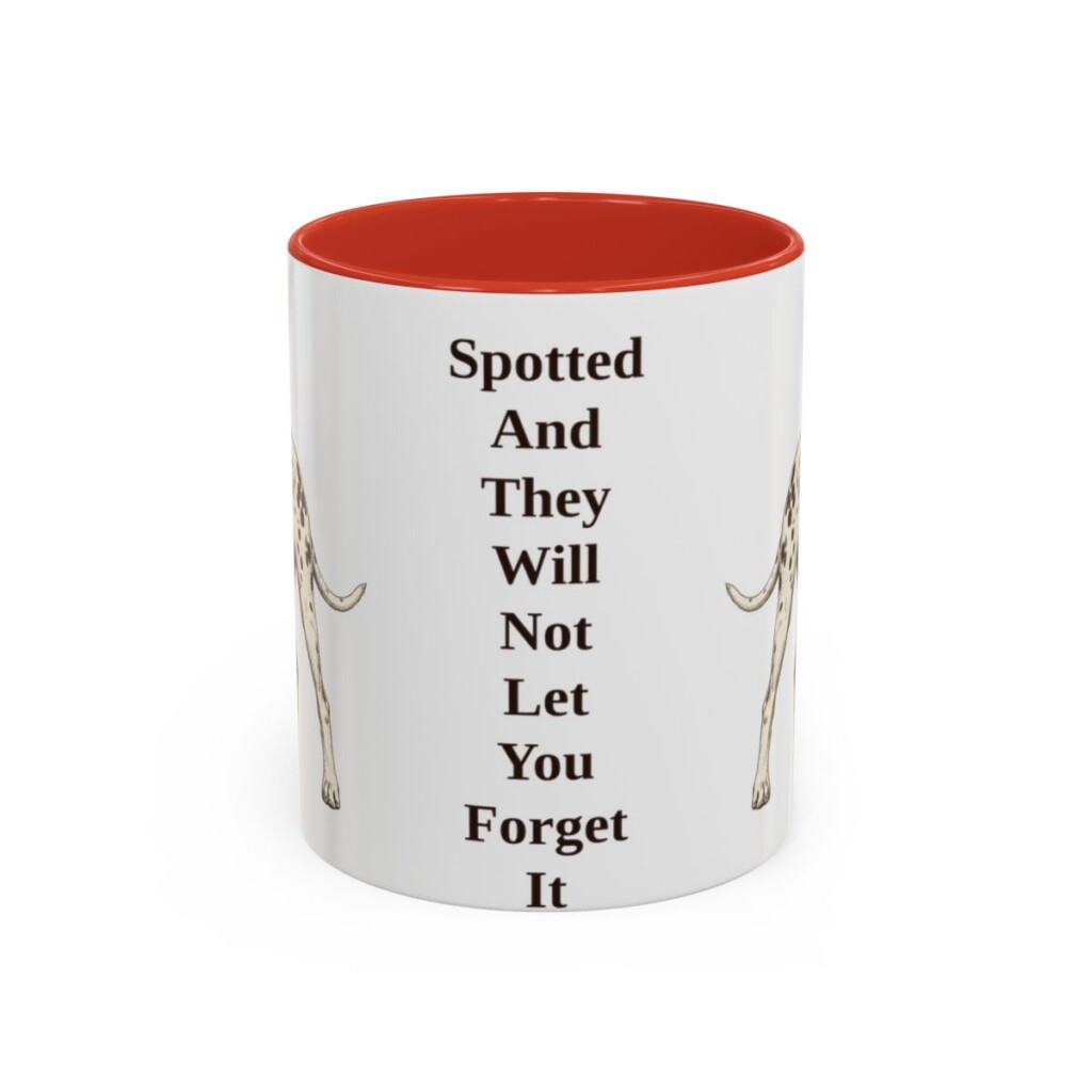 11oz Funny Dalmatian Mug, Red, front view