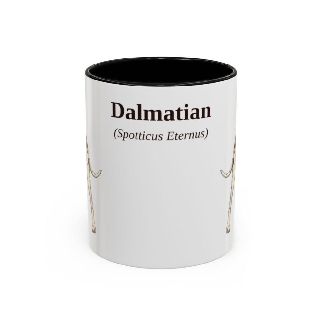 11oz Dalmatian Latin Mug, Black, front view
