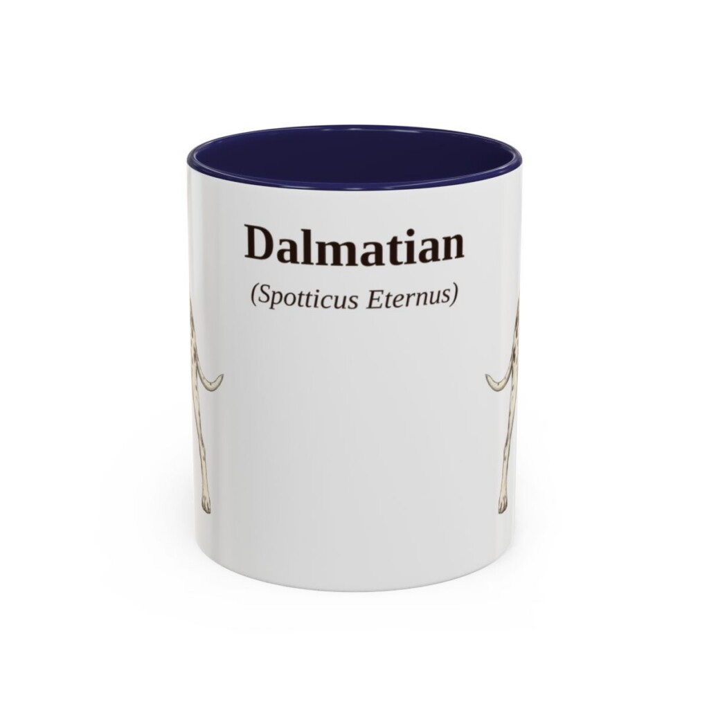 11oz Dalmatian Latin Mug, Navy, front view