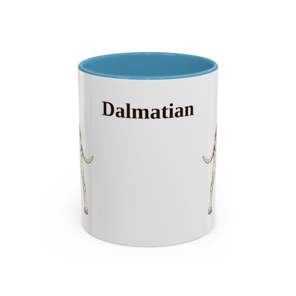 11oz Dalmatian Mug, Light Blue, front view