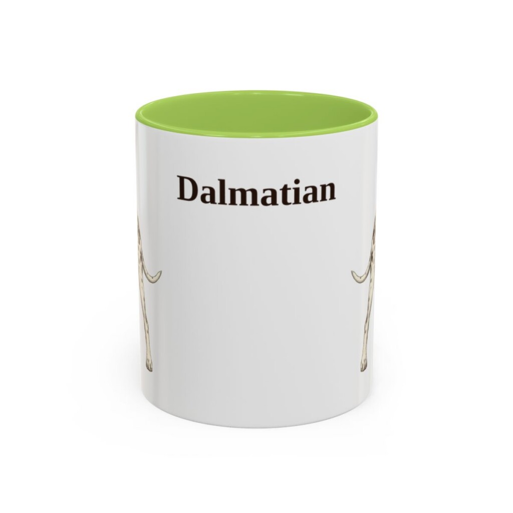 11oz Dalmatian Mug, Light Green, front view
