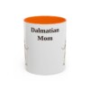 11oz Dalmatian Dog Mom Mug, Orange, front view