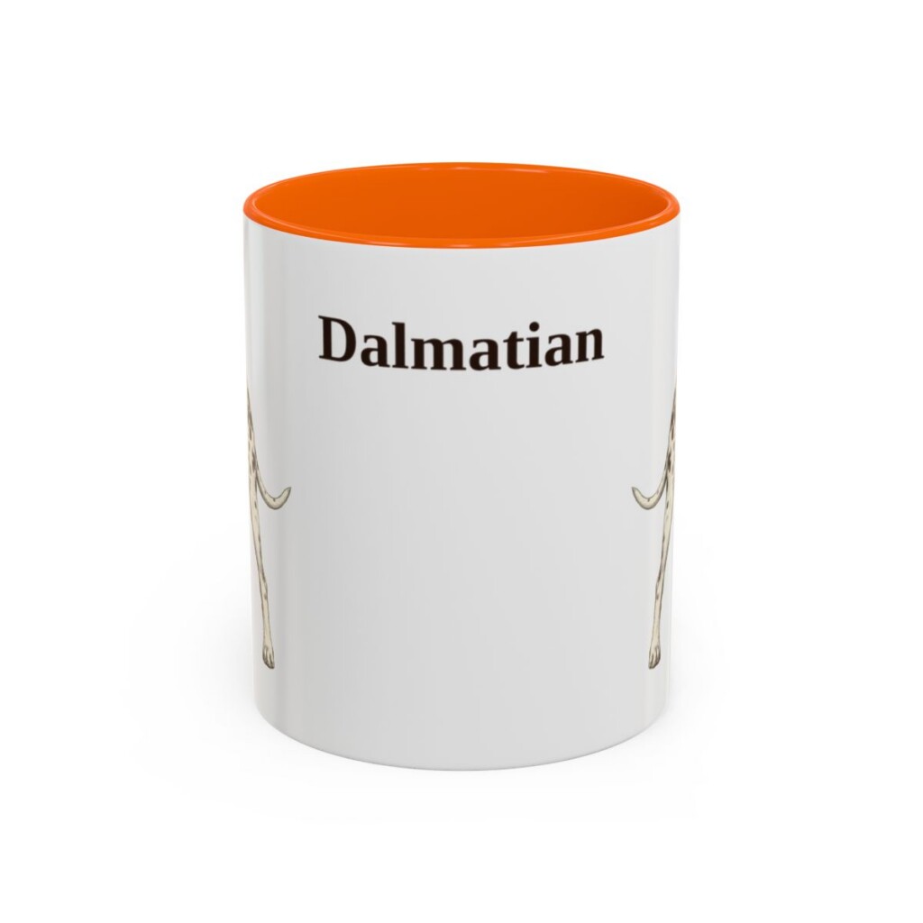 11oz Dalmatian Mug, Orange, front view