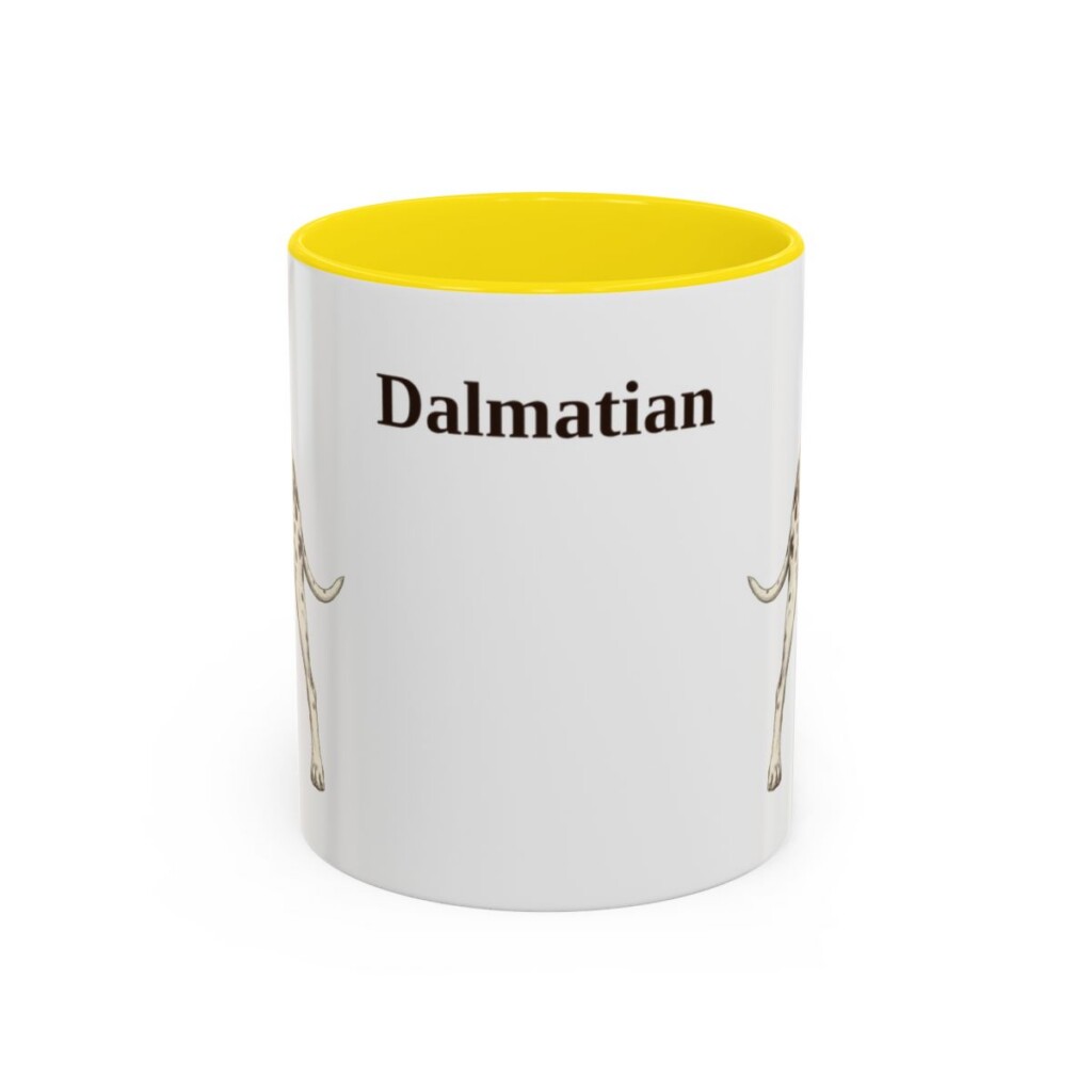 11oz Dalmatian Mug, Yellow, front view