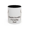 11oz Danish-Swedish Farmdog Dog Dad Mug, Black, front view