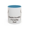 11oz Danish-Swedish Farmdog Dog Dad Mug, Light Blue, front view