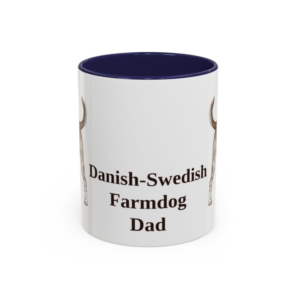 11oz Danish-Swedish Farmdog Dog Dad Mug, Navy, front view