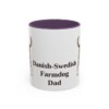 11oz Danish-Swedish Farmdog Dog Dad Mug, Purple, front view