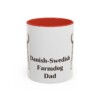 11oz Danish-Swedish Farmdog Dog Dad Mug, Red, front view