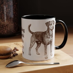 11oz Funny Danish-Swedish Farmdog Mug, Black, lifestyle photo