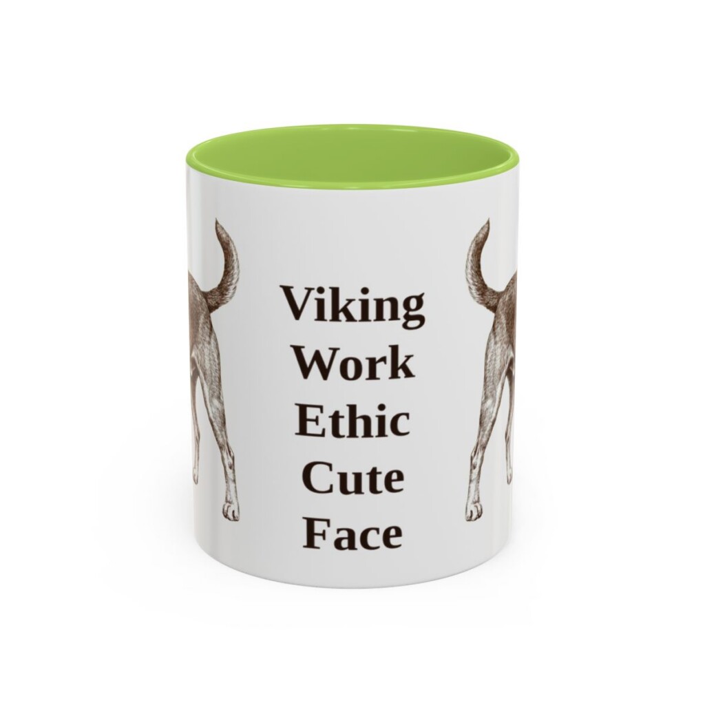 11oz Funny Danish-Swedish Farmdog Mug, Light Green, front view