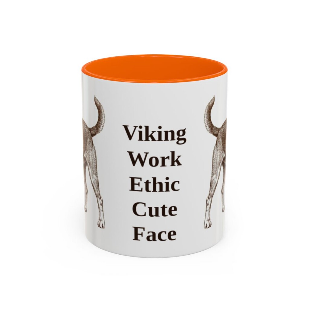 11oz Funny Danish-Swedish Farmdog Mug, Orange, front view