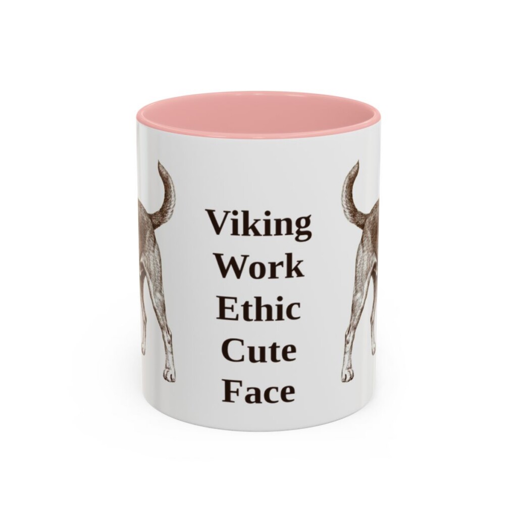 11oz Funny Danish-Swedish Farmdog Mug, Pink, front view