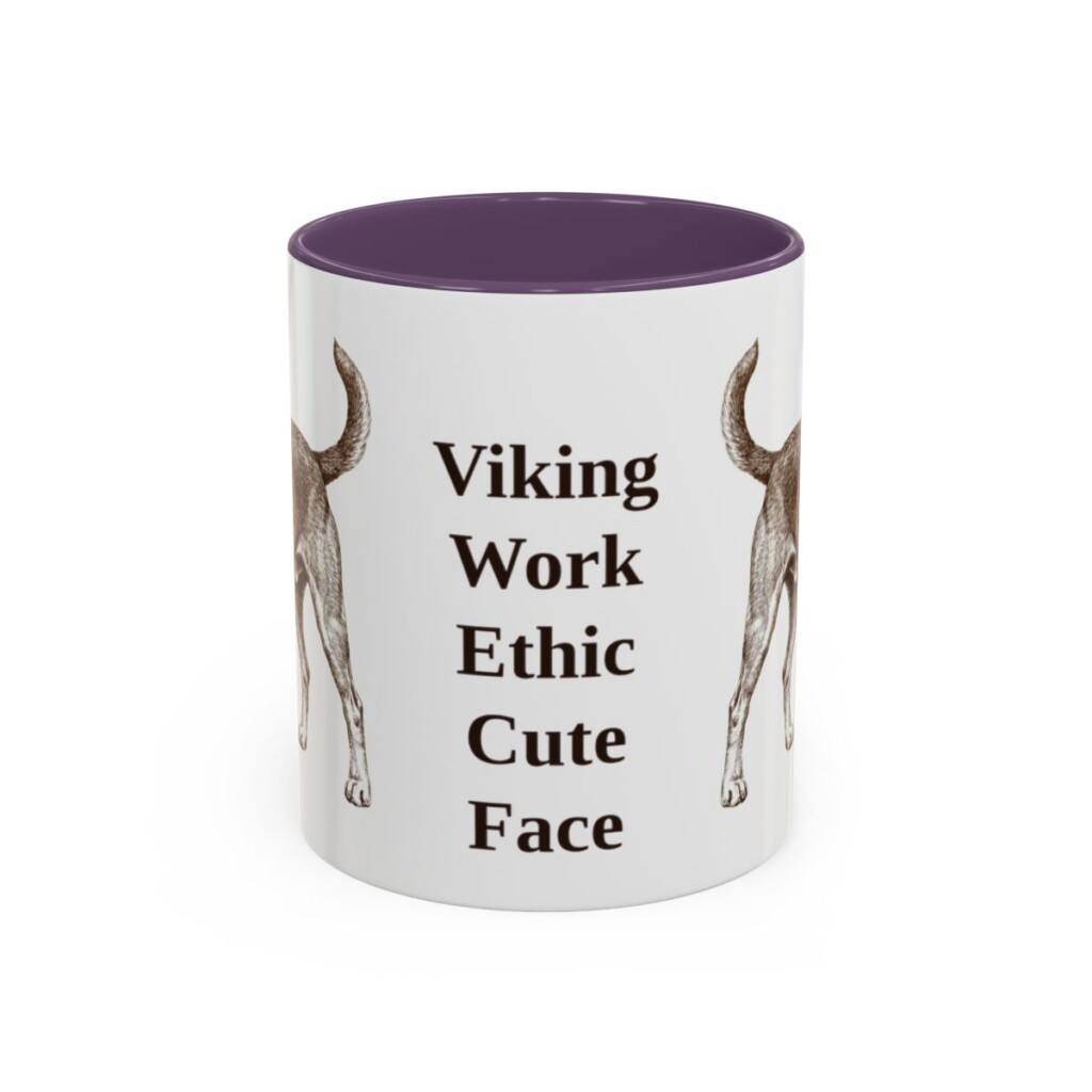 11oz Funny Danish-Swedish Farmdog Mug, Purple, front view