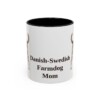 11oz Danish-Swedish Farmdog Dog Mom Mug, Black, front view