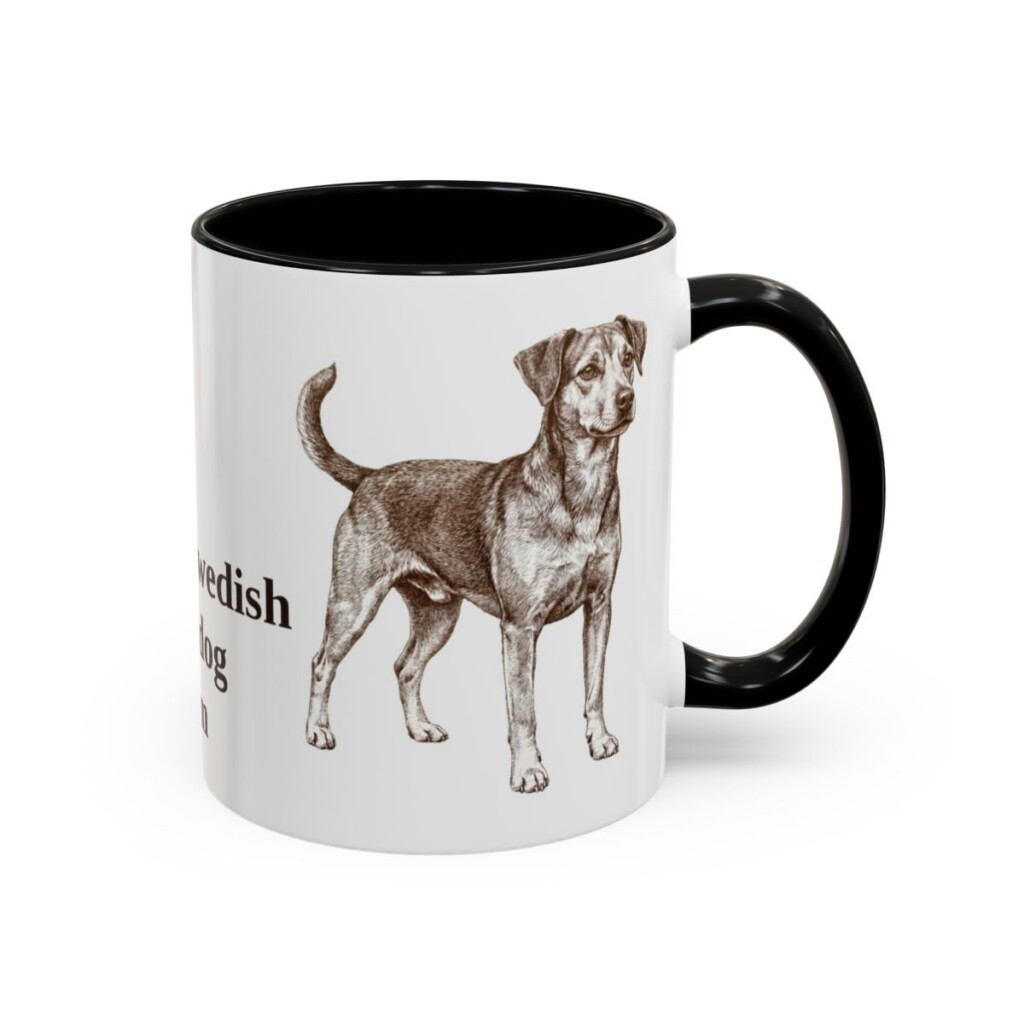 11oz Danish-Swedish Farmdog Dog Mom Mug, Black, right side view