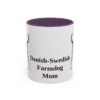 11oz Danish-Swedish Farmdog Dog Mom Mug, Purple, front view